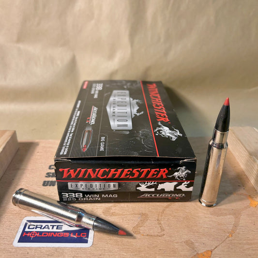 20 Count Box Winchester Expedition .338 Win. Mag Ammo 225gr Accubond CT - S338CT - 338 Winchester Magnum