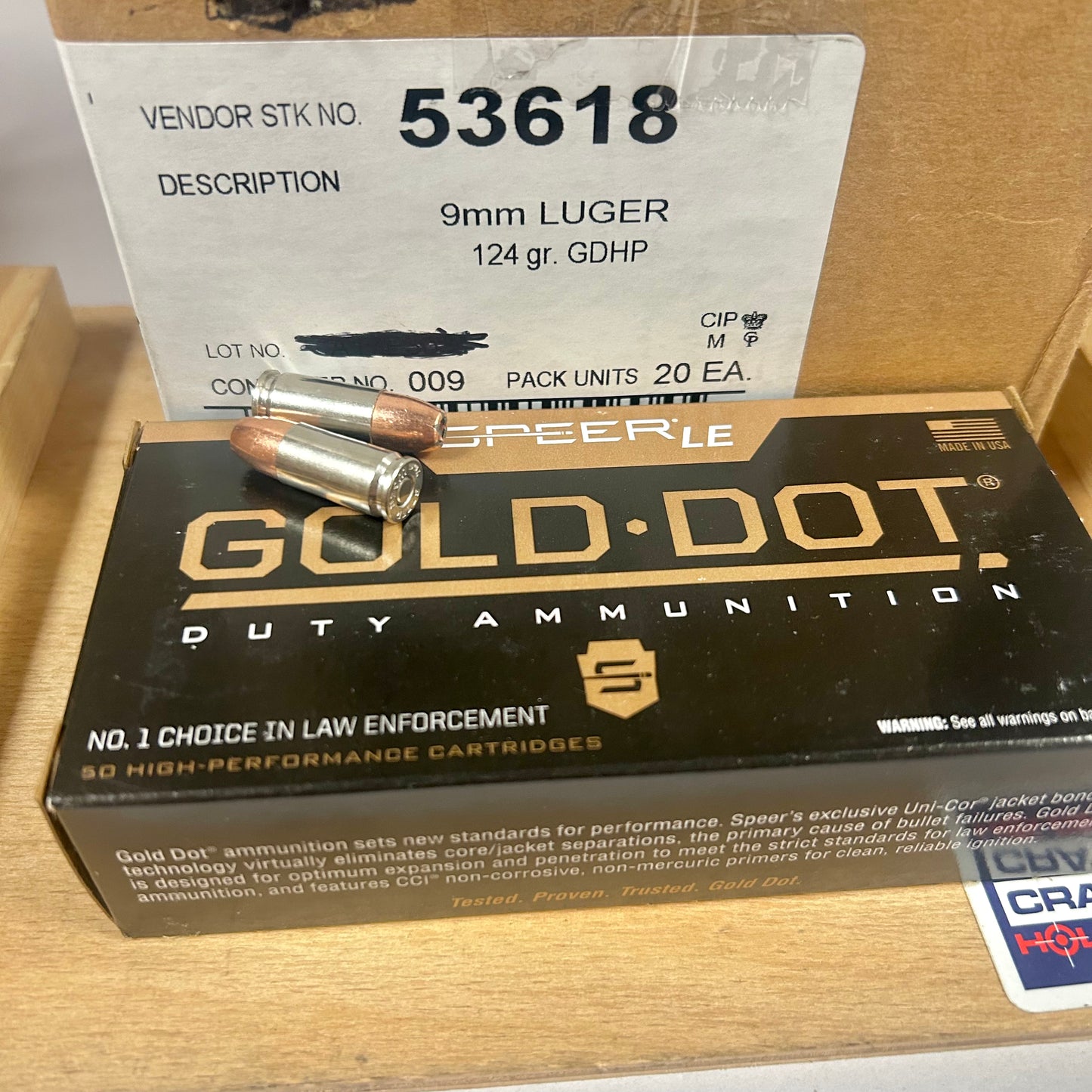 Free Shipping - 1000 Round Case Speer Gold Dot 9mm Luger Ammo 124gr GDHP - 53618