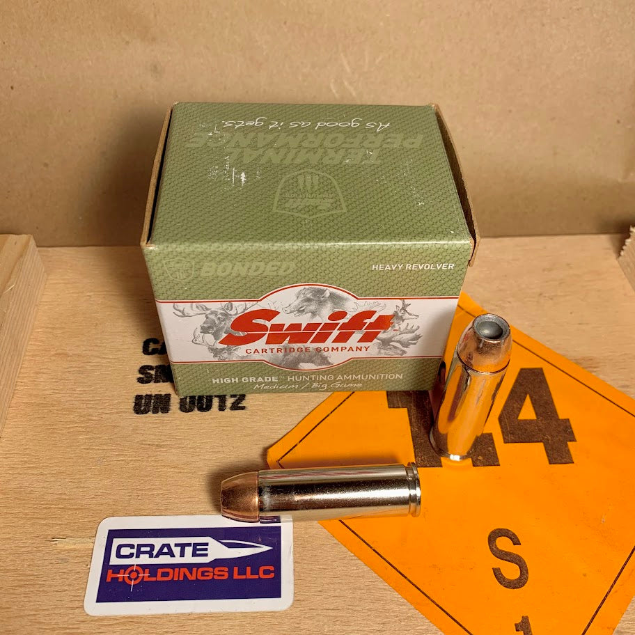 20 Round Box Swift Cartridge Co. .500 S&W Mag. Ammo 325gr A-Frame Bonded JHP