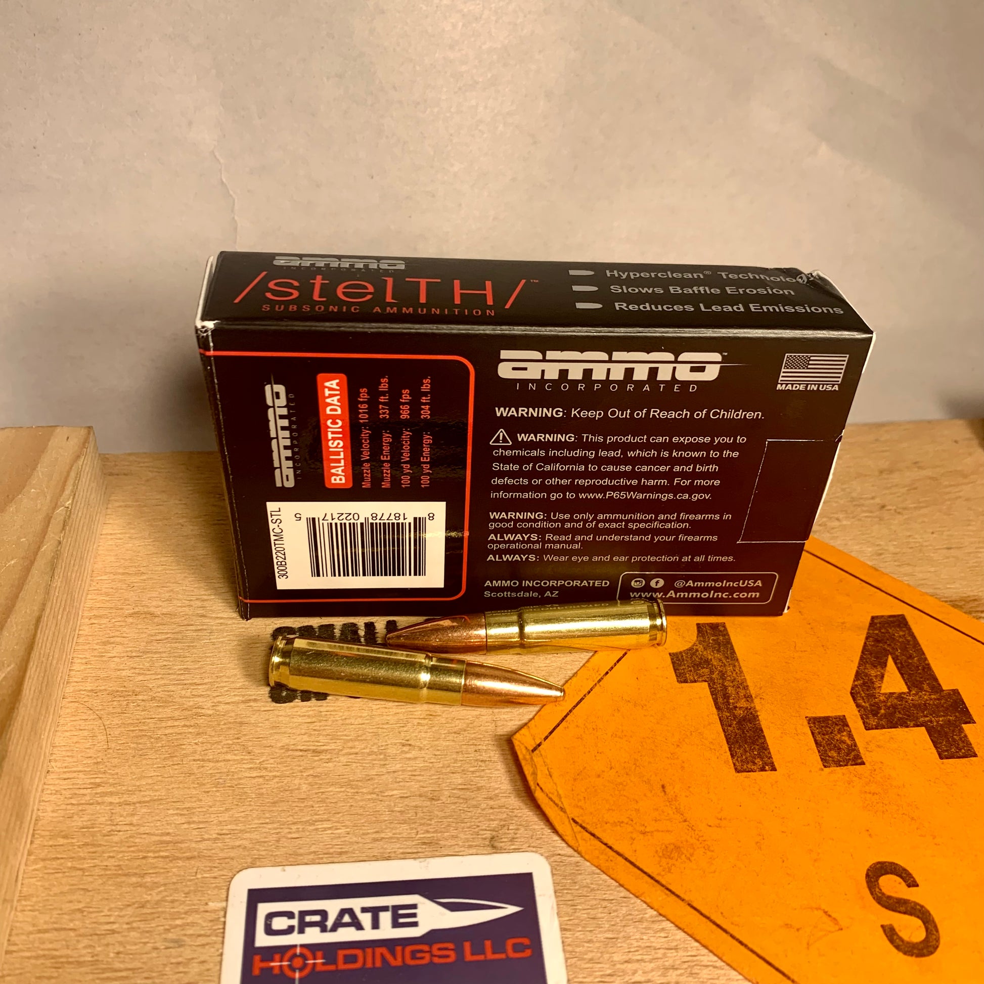 20 Round Box of Ammo Inc. STELTH .300 AAC Blackout Ammo 220gr TMC - Subsonic