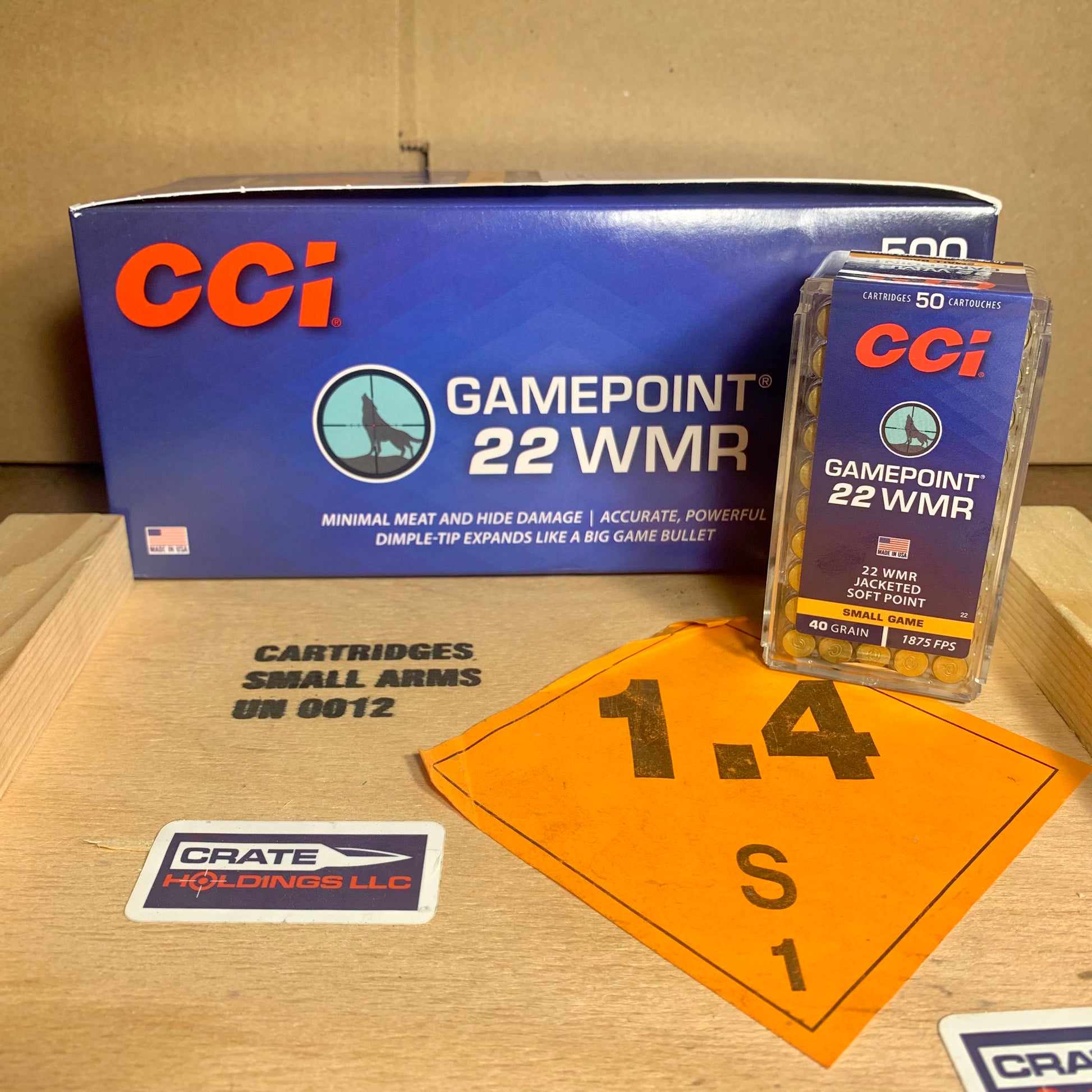 500 Count Brick CCI Gamepoint .22 Mag. / WMR Ammo 40gr JSP - CC0022