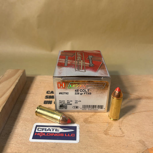 20 Round Box Hornady LeverEvolution .45 Long Colt Ammo 225gr FTX - 92792