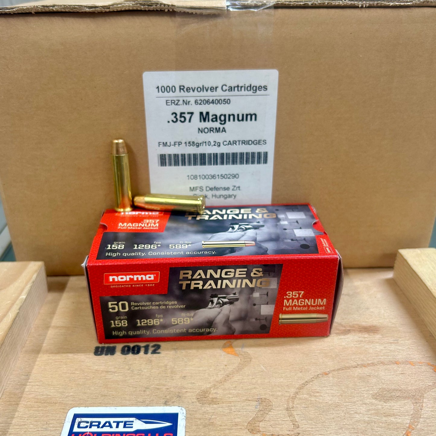 Free Shipping - 1000 Round Case Norma Range & Training .357 Magnum Ammo 158gr FMJ
