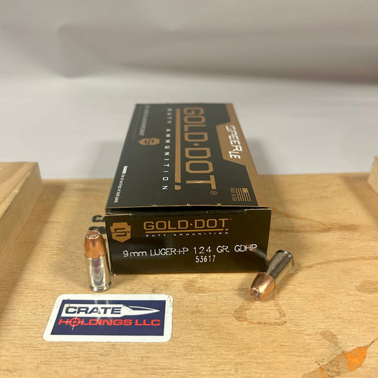 50 Round Box Speer Gold Dot 9mm Luger +P Ammo 124gr GDHP - 53617