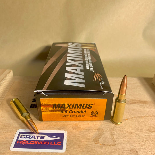 20 Round Box Cutting Edge Bullets 6.5 Grendel Ammo 105gr MAXIMUS Solid Copper Lead Free
