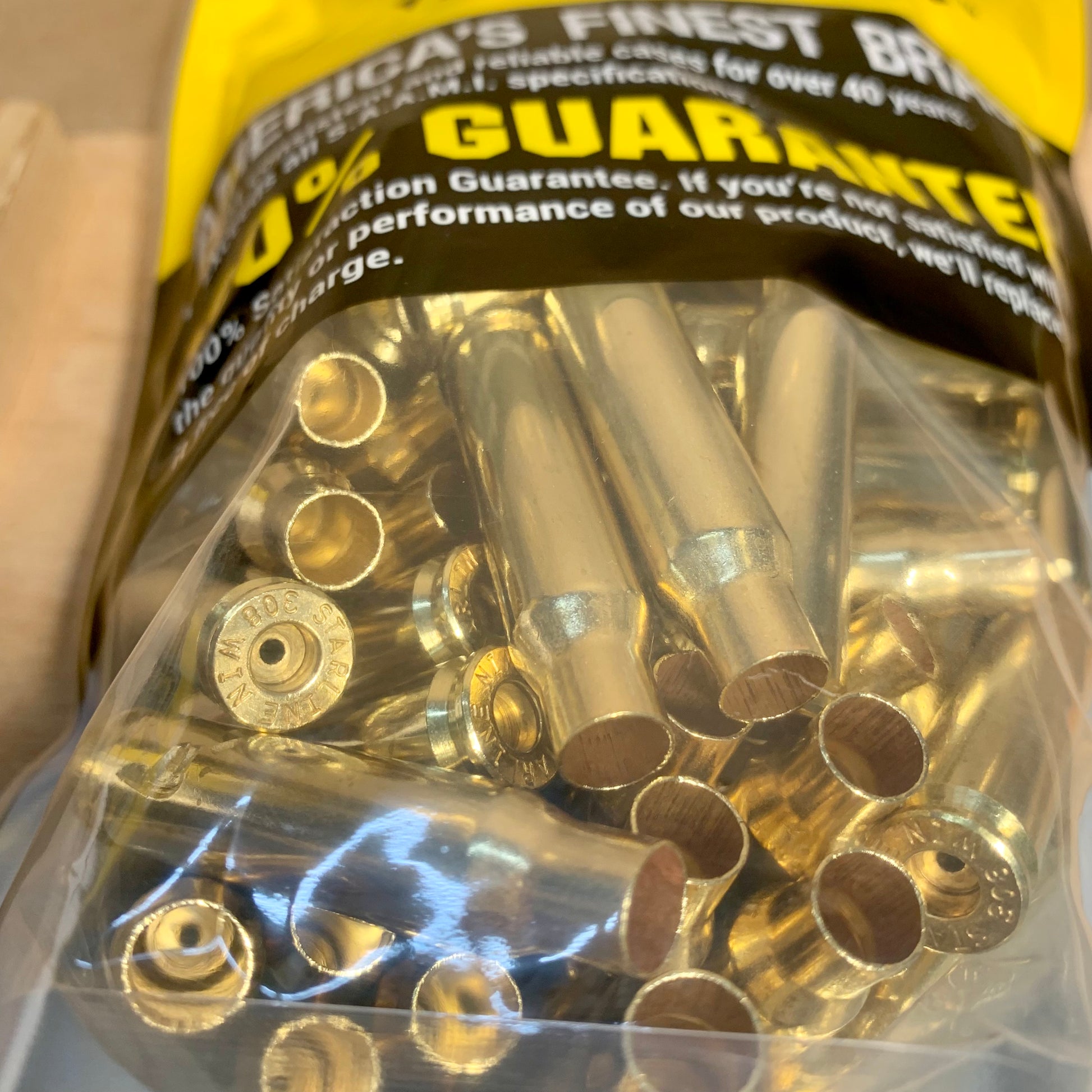 100 Count Bag New Starline .308 Winchester Brass Casings - LP
