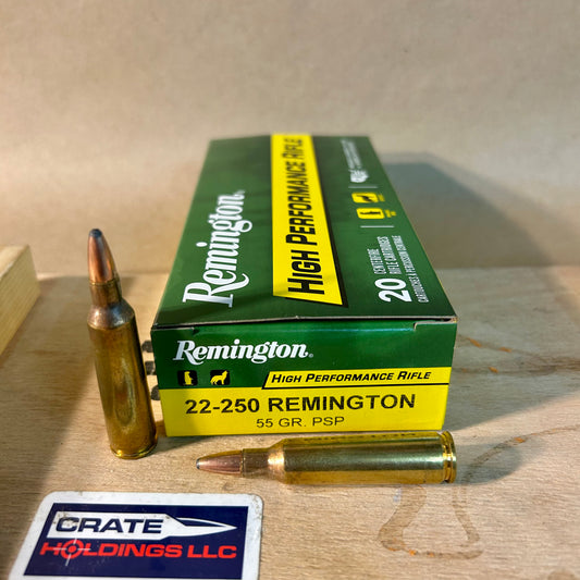 20 Round Box Remington .22-250 Rem. Ammo 55gr PSP - 21311