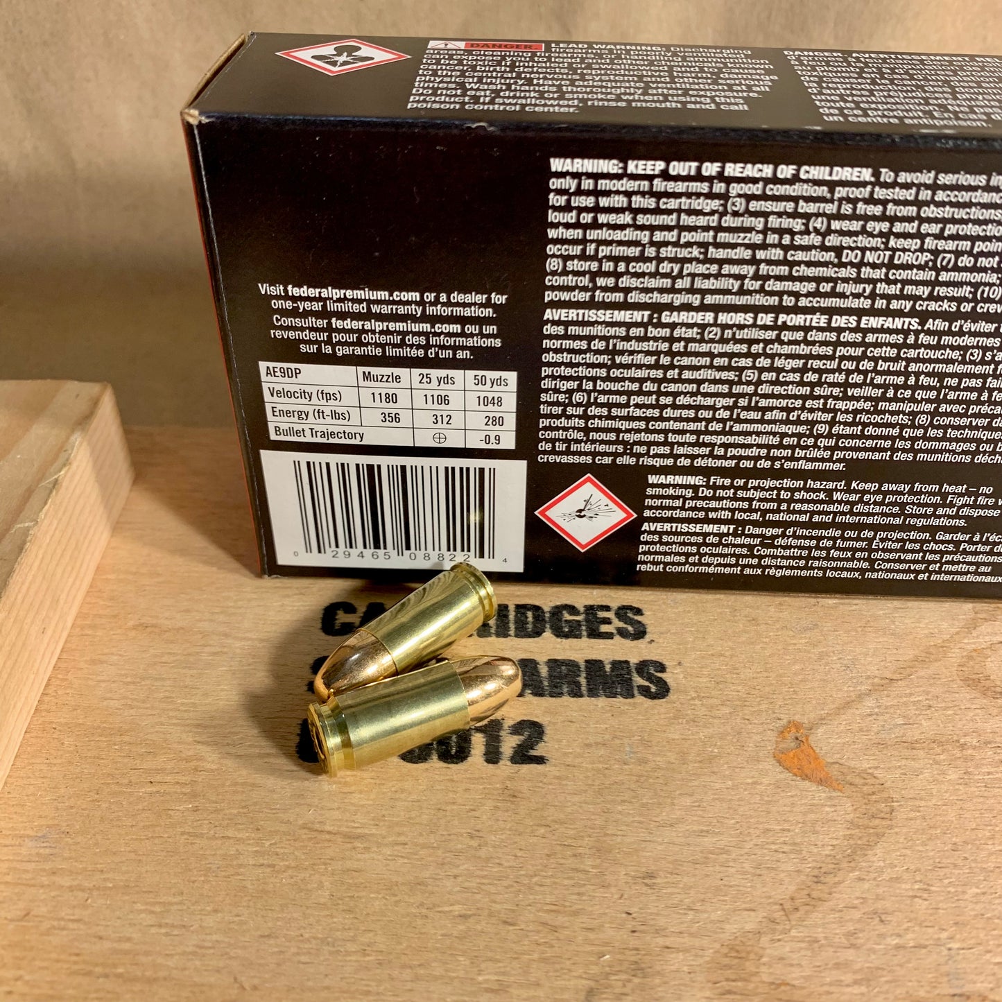 50 Count Box Federal 9mm Luger Ammo 115gr FMJ - AE9DP - American Eagle