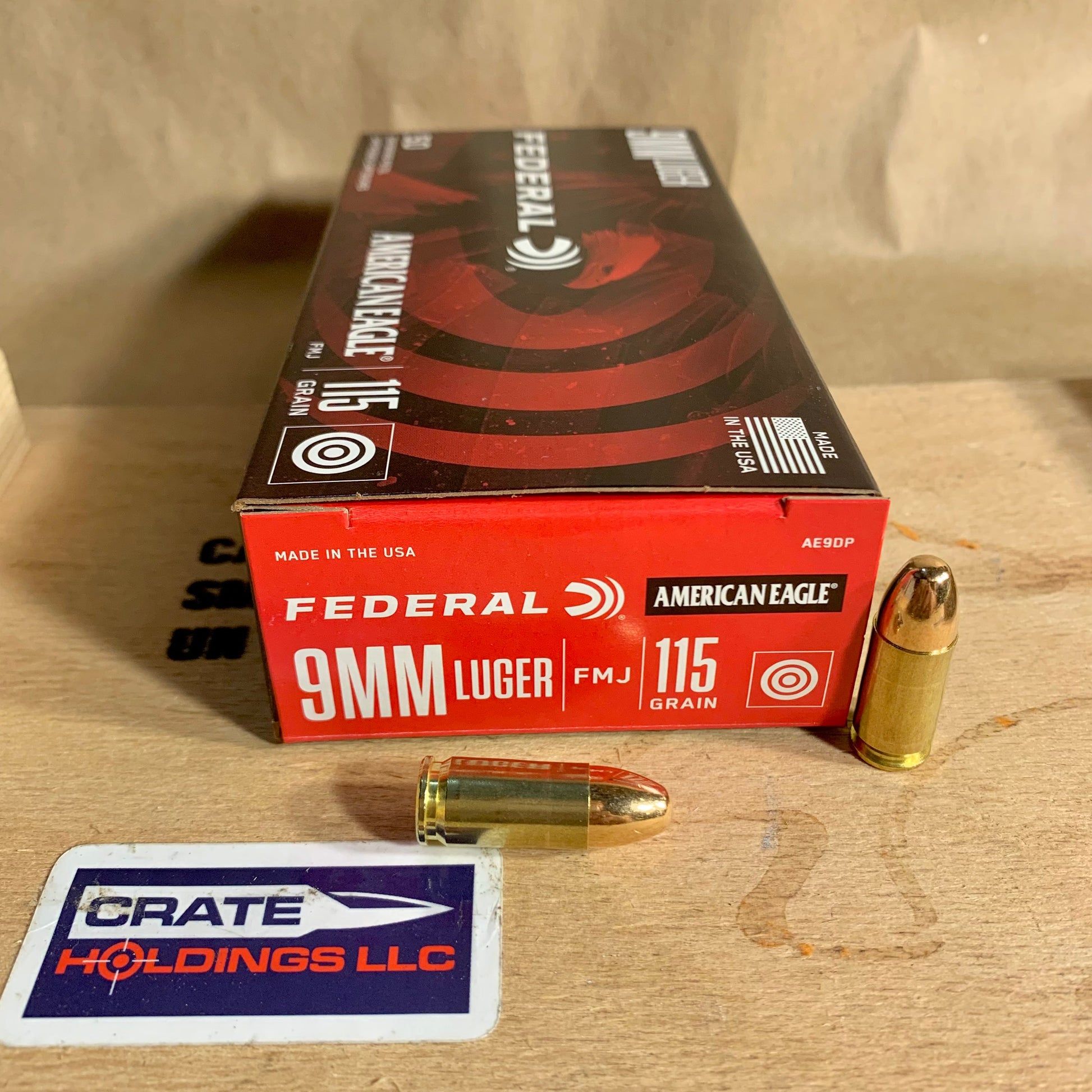 Free Shipping - 1000 Round Case Federal 9mm Luger Ammo 115gr FMJ - AE9DP - American Eagle