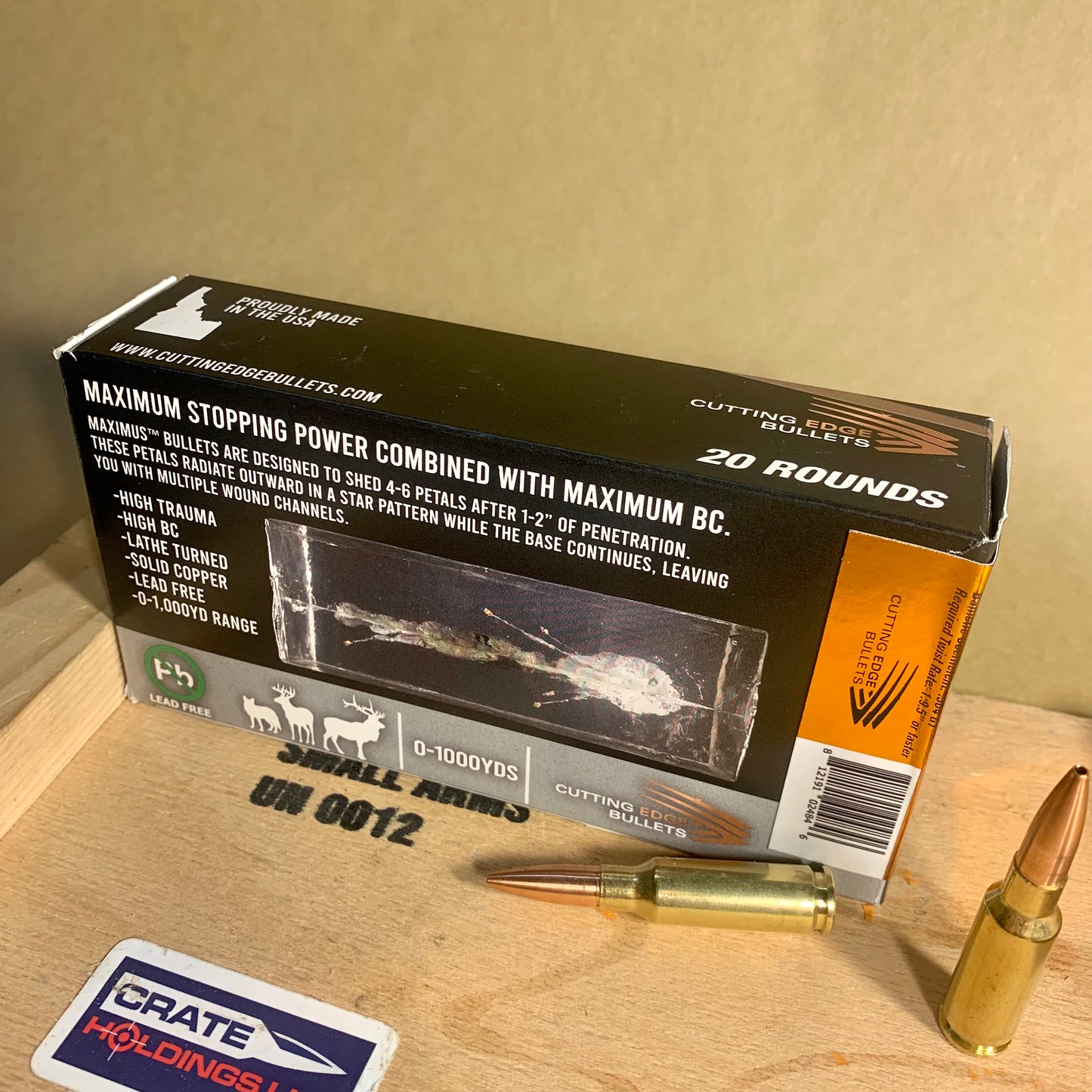 20 Round Box Cutting Edge Bullets 6.5 Grendel Ammo 105gr MAXIMUS Solid Copper Lead Free