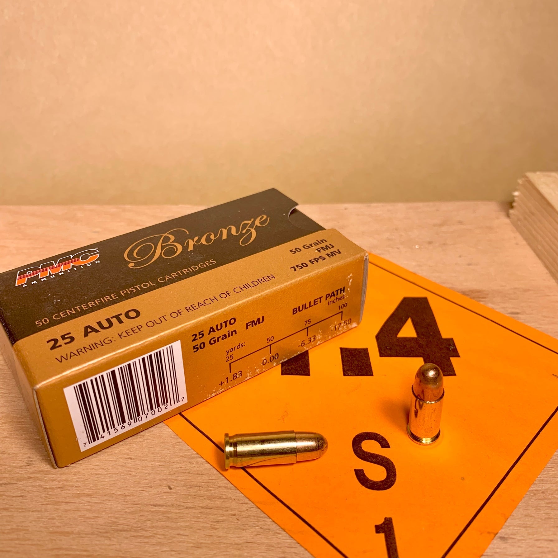 Free Shipping - 1000 Round Case PMC Bronze .25 ACP / Auto Ammo 50gr FMJ - 25A