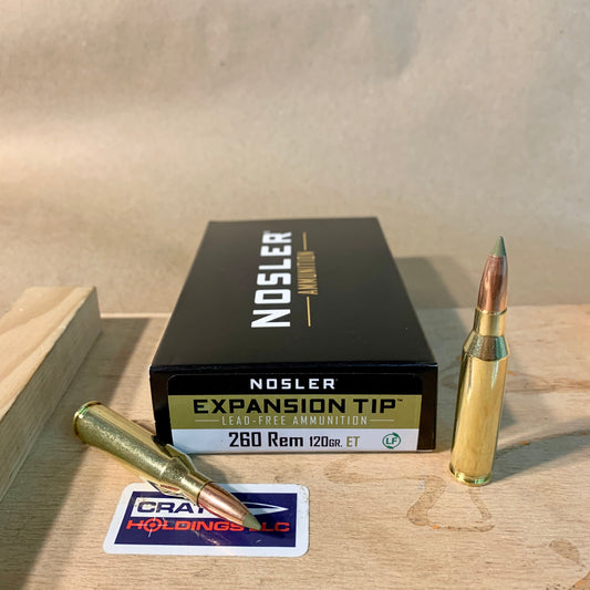 20 Round Box Nosler Expansion Tip .260 Rem. Ammo 120gr ET SP 2750 FPS - 40672