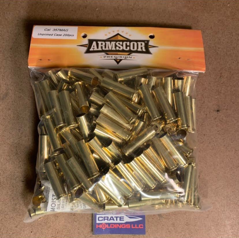 200 Pieces Armscor .357 Magnum Brass Casings - New - Unfired