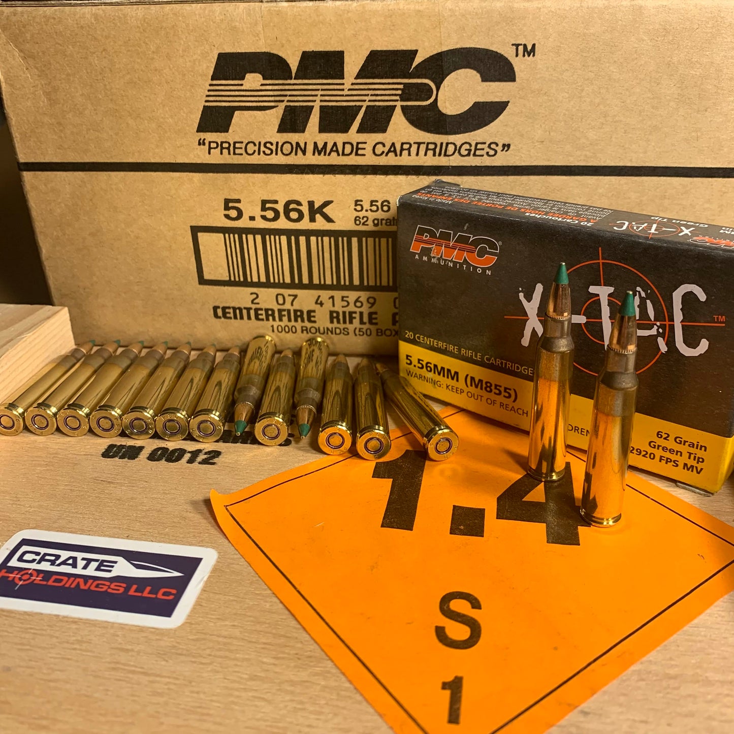 1000 Rounds M855 PMC X-TAC 62gr Green Tip LAP 5.56 NATO Ammo- 5.56K