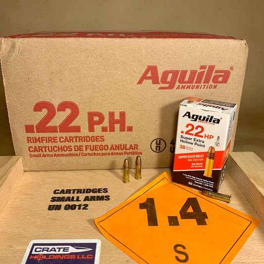 2000 Round Case Aguila Super Extra .22 LR Ammo 38gr CPHP - 1B220335