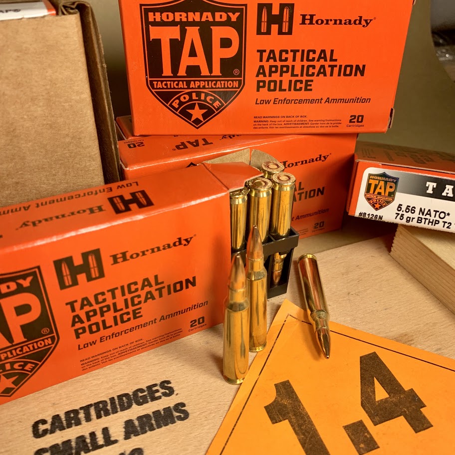 200 Round Case Hornady Tactical Application Police 5.56 NATO Ammo 75gr BTHP T2 TAP- #8126N - LE Trade In