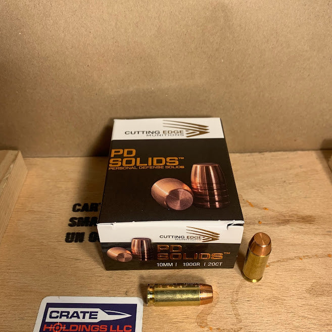 20 Round Box Cutting Edge Munitions 10mm Auto Ammo 190gr Personal Defense Solids