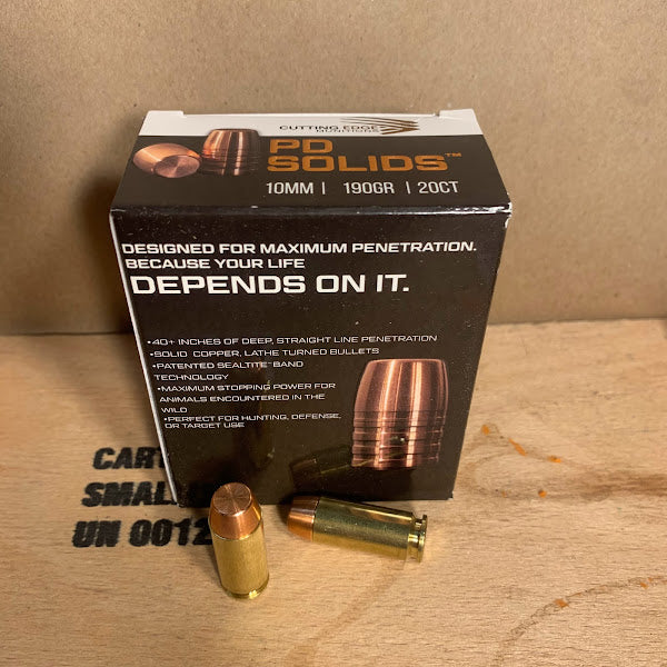 20 Round Box Cutting Edge Munitions 10mm Auto Ammo 190gr Personal Defense Solids
