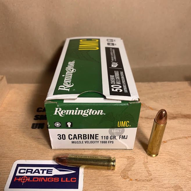 50 Count Box Remington UMC .30 Carbine Ammo 110gr FMJ - 23712