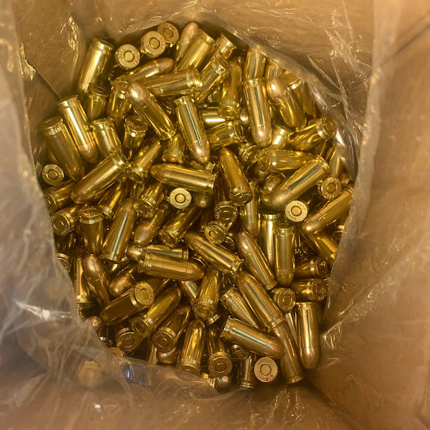500 Count Box Veteran Ammo 9mm Luger Ammo 124gr FMJ Brass Case - Loose Pack - Made in USA