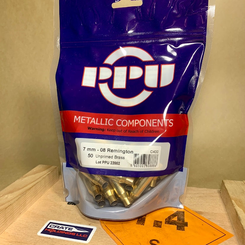 50 Count Bag Prvi Partizan 7mm-08 Rem. Brass Casings - New – Crate Holdings  Ammo