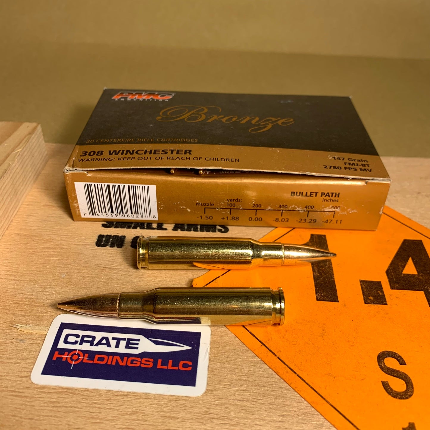 Free Shipping - 500 Round Case PMC Bronze .308 Win. Ammo 147gr FMJ - 308B