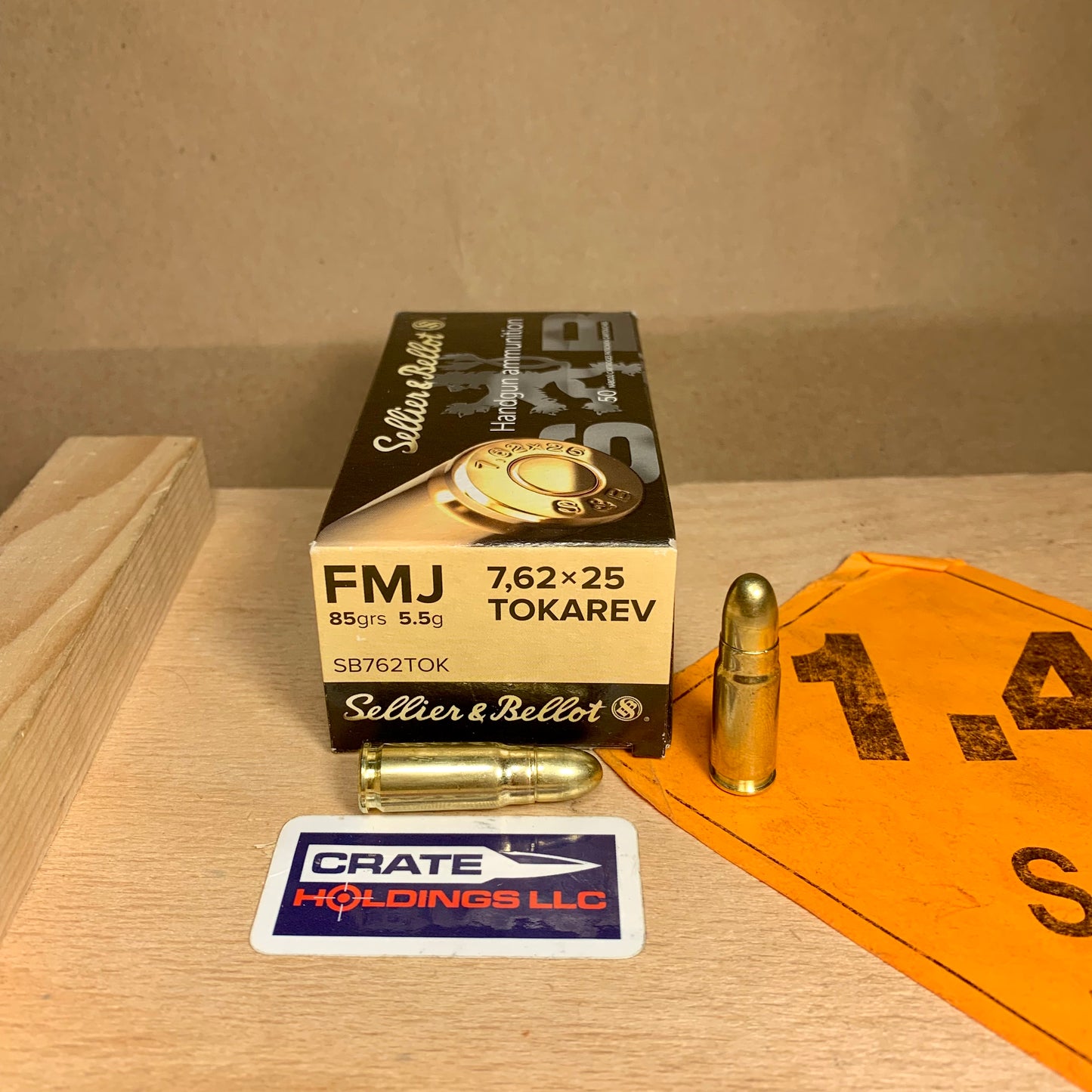 50 Round Box Sellier & Bellot 7.62x25 Tokarev Ammo 85gr FMJ - SB762TOK
