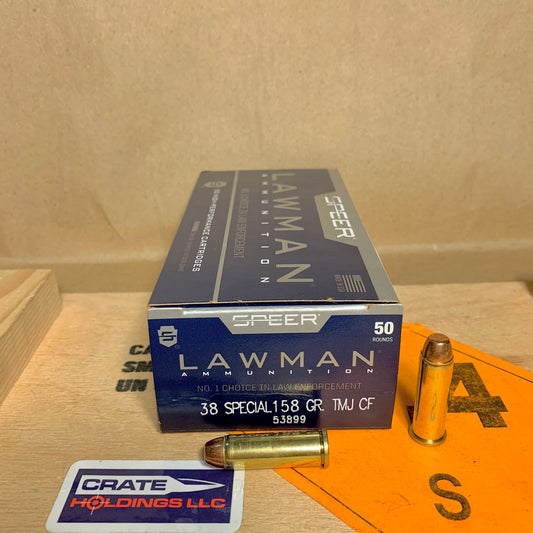 50 Count Box CCI Lawman 38 Special Ammo 158gr TMJ Cleanfire - 53899
