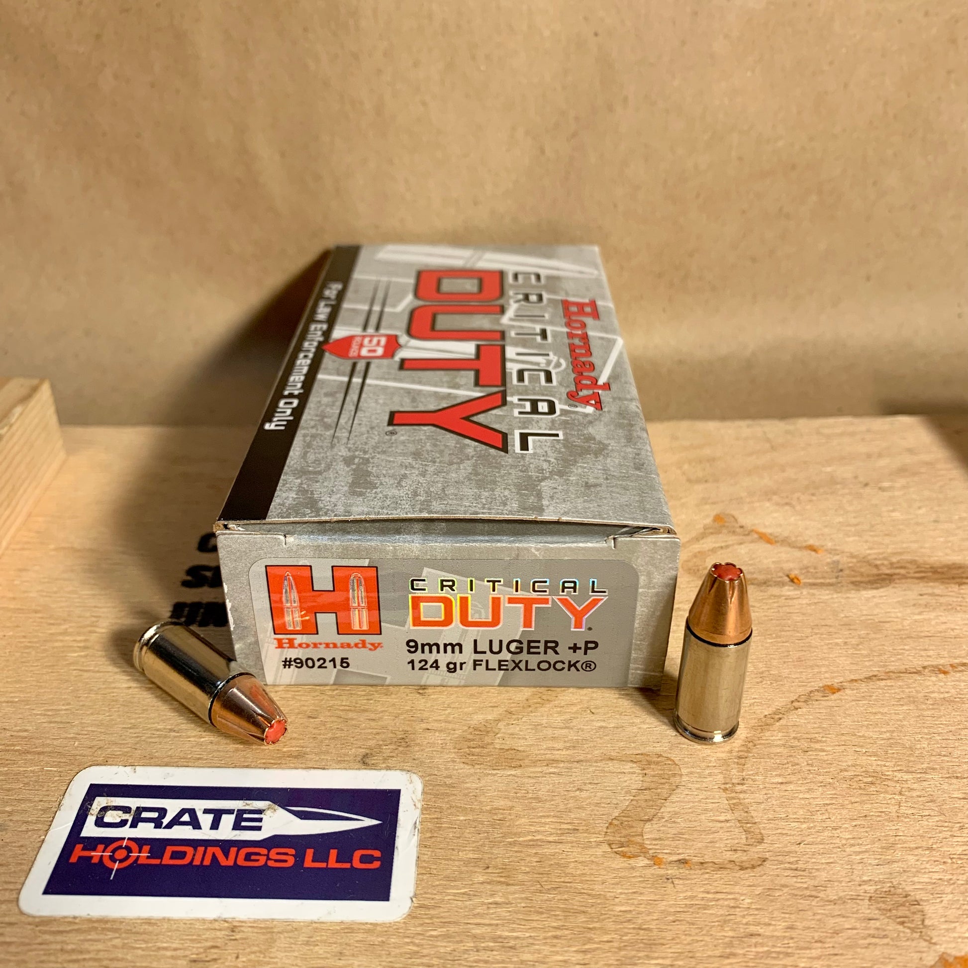 500 Round Case Hornady Critical Duty 9mm Luger +P Ammo 124gr FlexLock - 90215