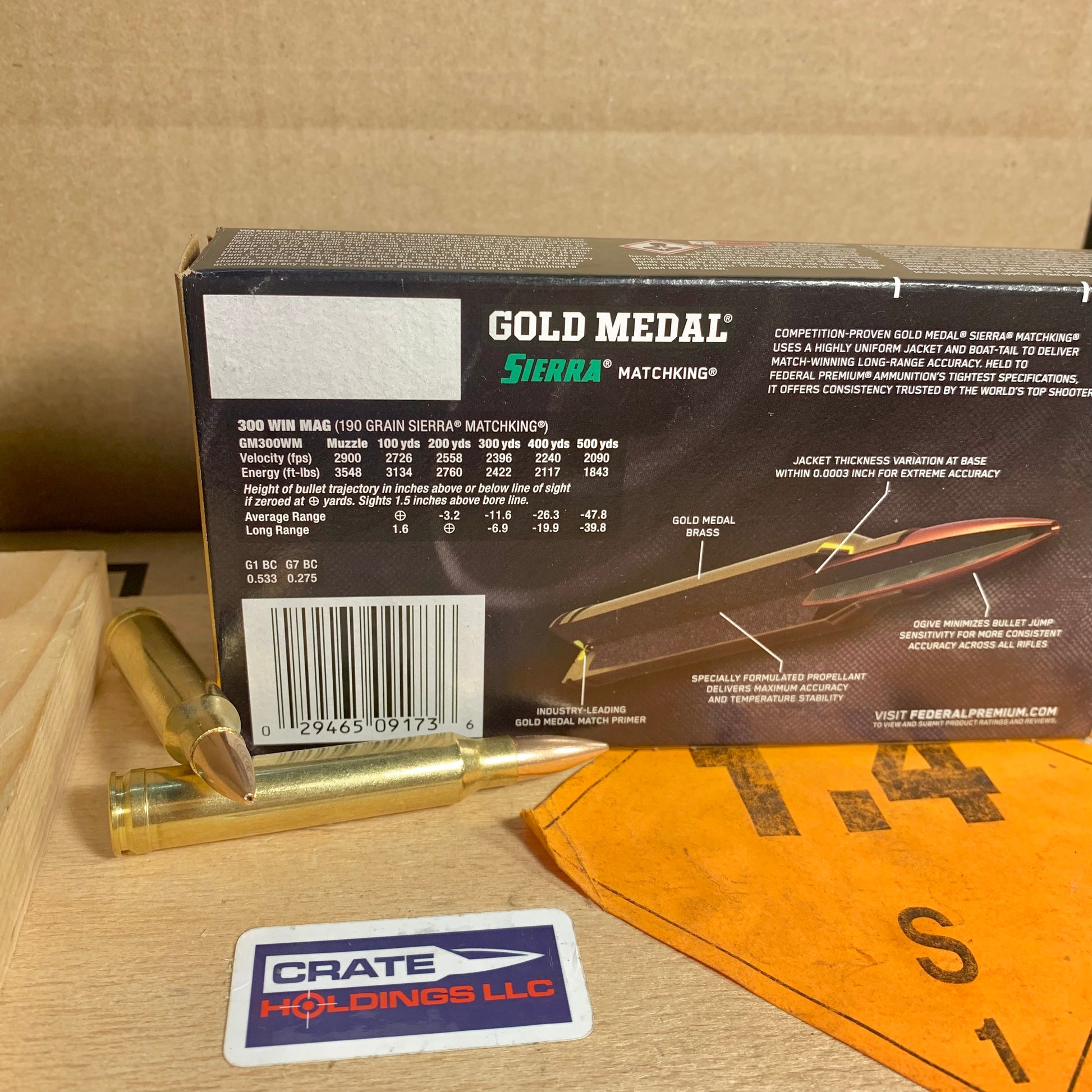 20 Count Box Federal Gold Medal .300 Win. Mag. Ammo 190gr Sierra Match King HPBT - GM300WM