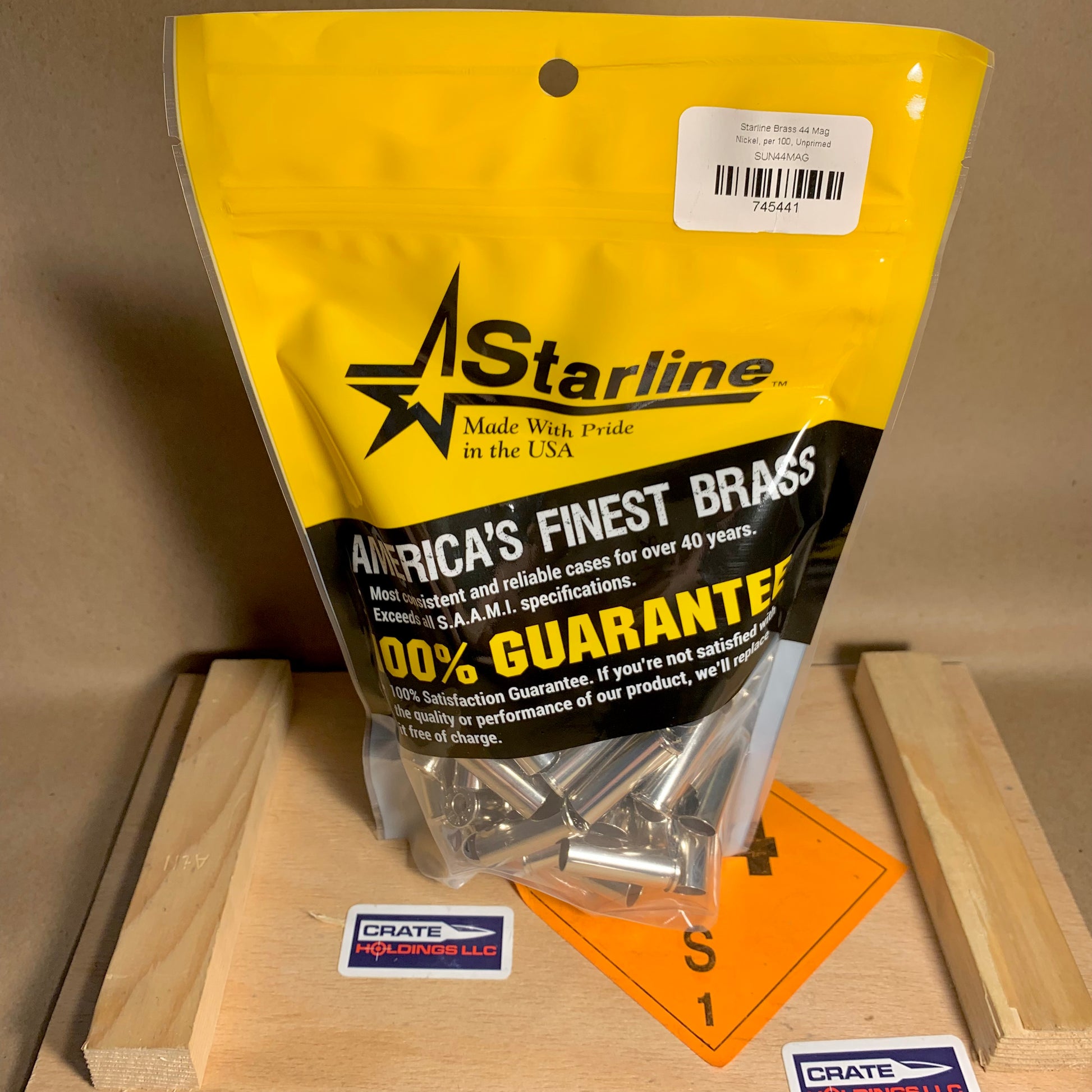 NEW 100 Count Bag Starline Nickel Plated Brass .44 Mag. Casings UNPRIMED - SUN44MAG