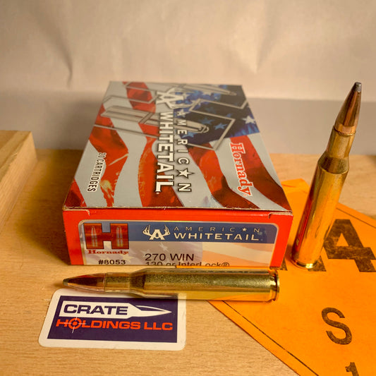 20 Round Box Hornady American Whitetail .270 Win. Ammo 130gr InterLock SP - 8053