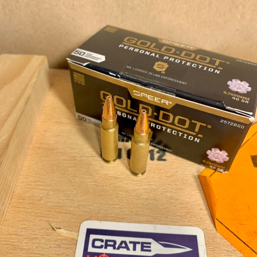 50 Count Box Speer Gold Dot 5.7x28mm Ammo 40gr HP - 25728GD