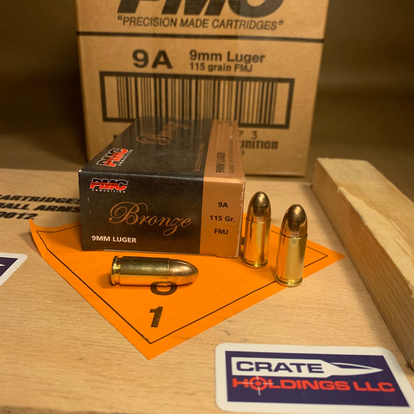 1000 Round Case of PMC Bronze 9mm Luger Ammo 115gr FMJ - 9A