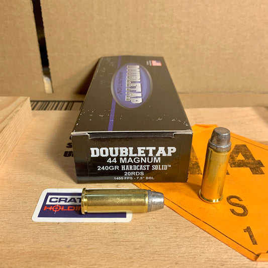 20 Round Box DoubleTap .44 Magnum Ammo 240gr Hard Cast Solid