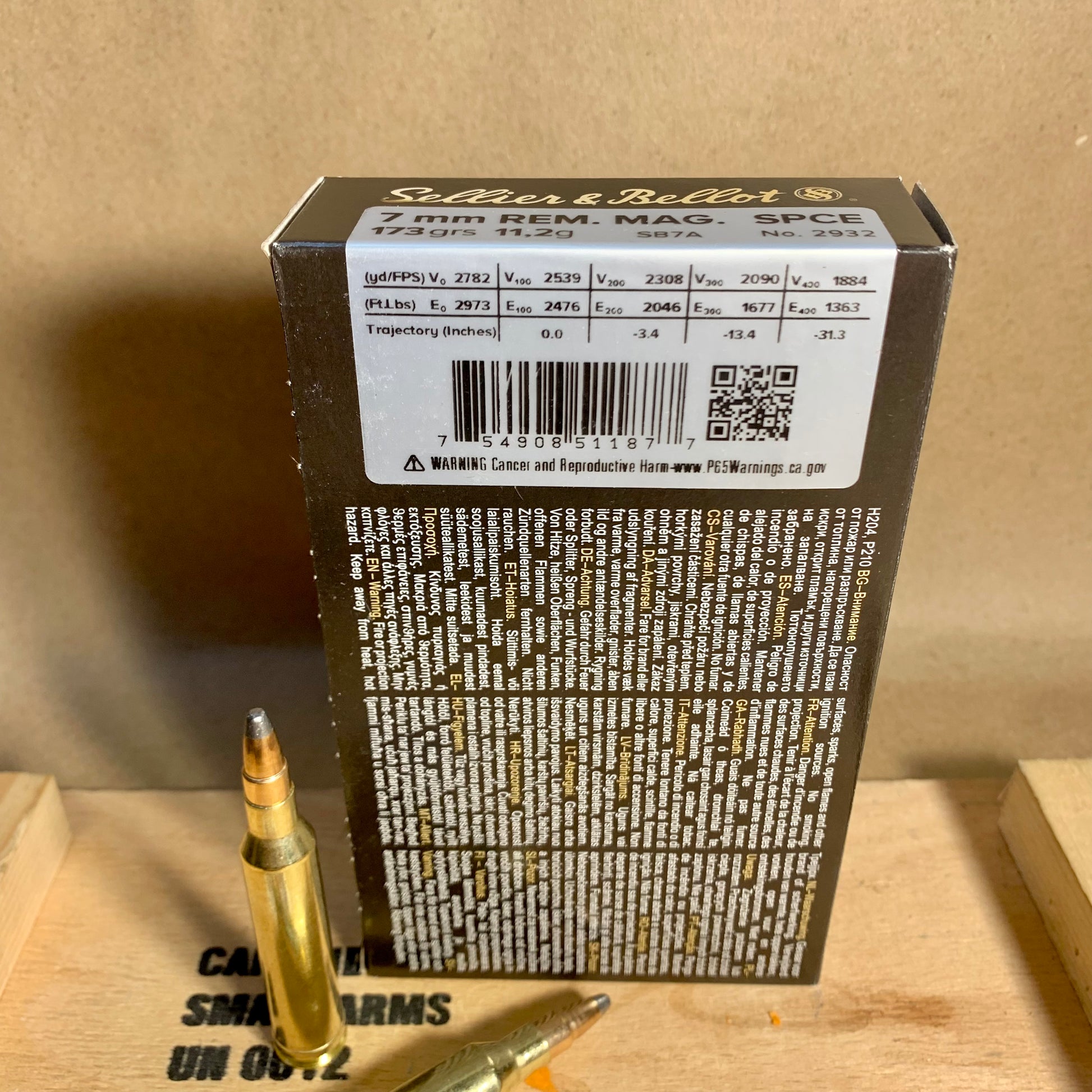20 Round Box Sellier & Bellot 7mm Rem. Mag Ammo 173gr SPCE - SB7A
