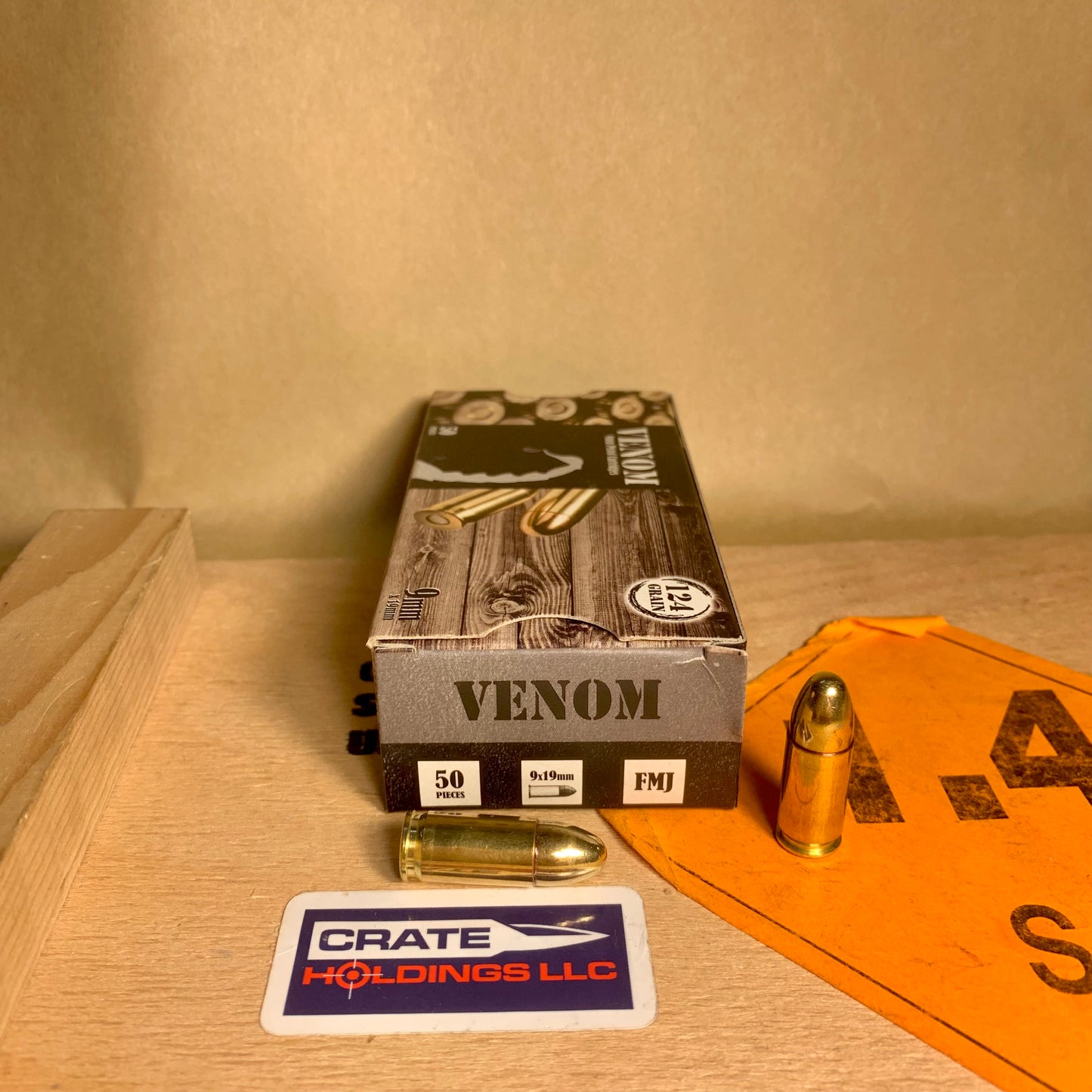 50 Count Box Venom 9mm Luger Ammo 124gr FMJ