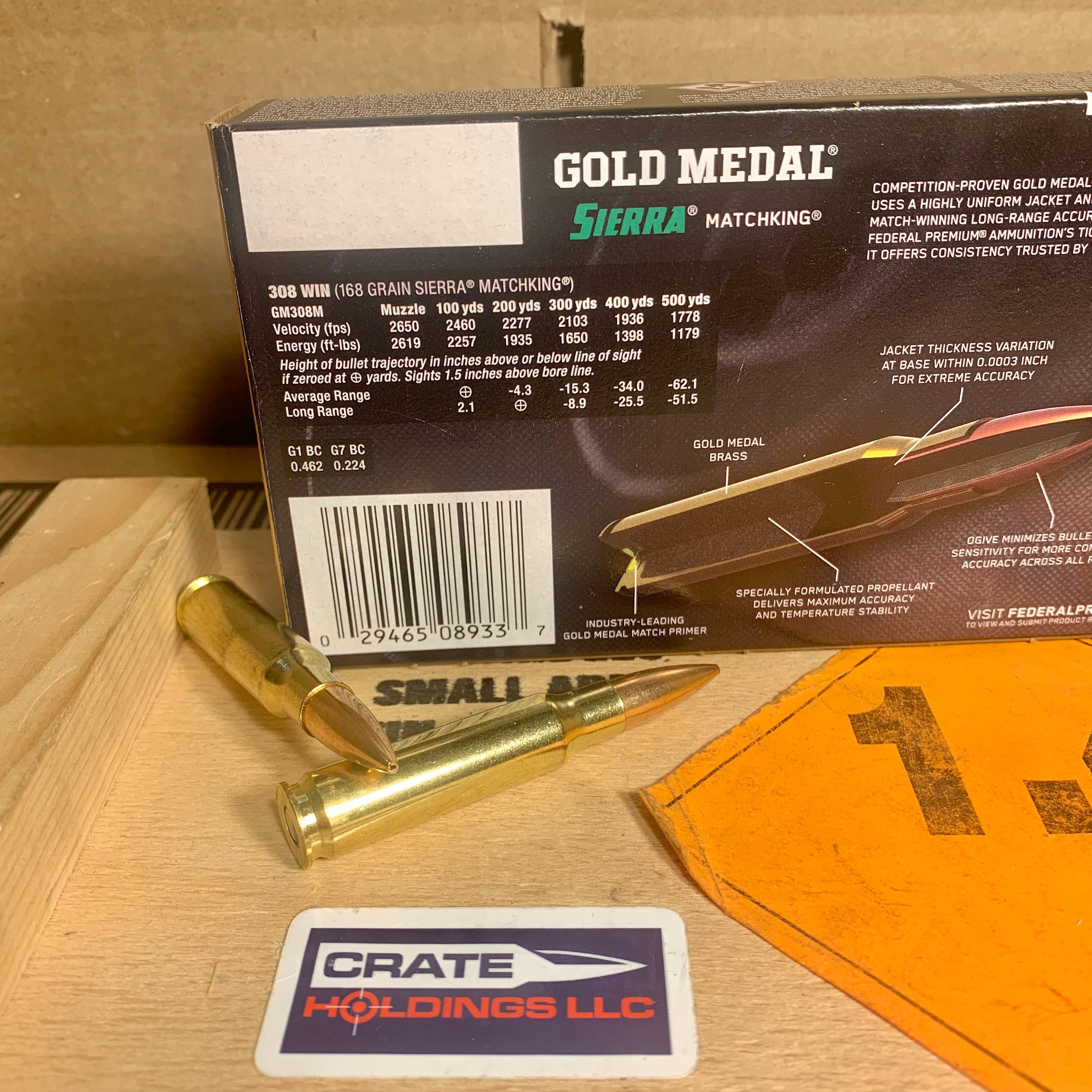 20 Round Box Federal Gold Medal Match .308 Win. Ammo 168gr Sierra Matc ...