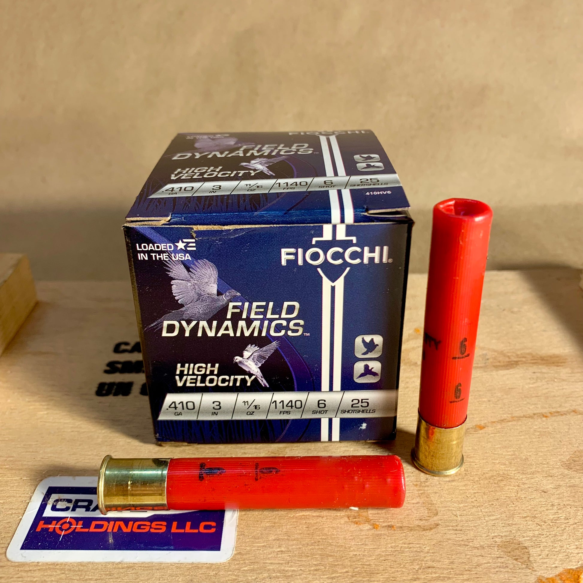 25 Round Box Fiocchi .410 Bore Ammo 3” #6 , 11/16oz - 410HV6