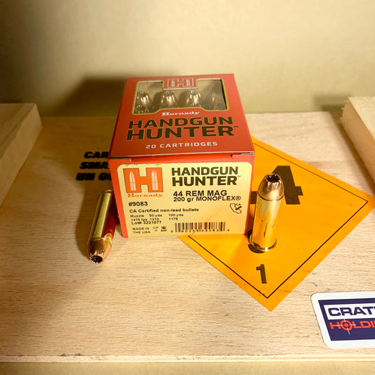 20 Rounds Hornady Handgun Hunter .44 Magnum Ammo 200gr Monoflex
