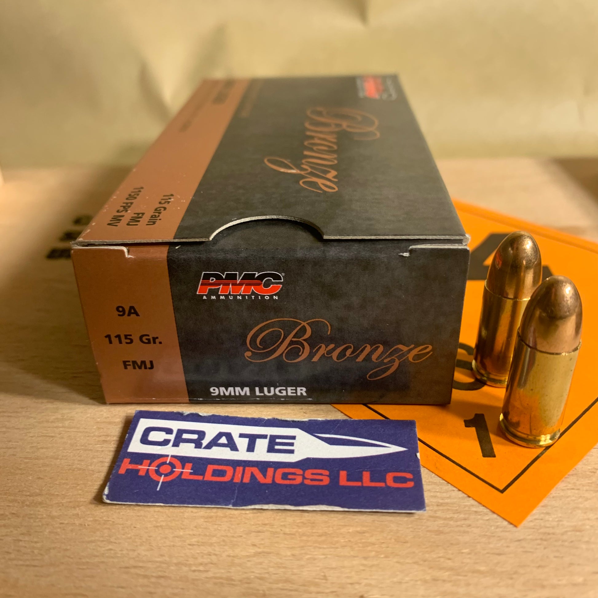50 Round Box PMC Bronze 9mm Luger Ammo 115gr FMJ - 9A