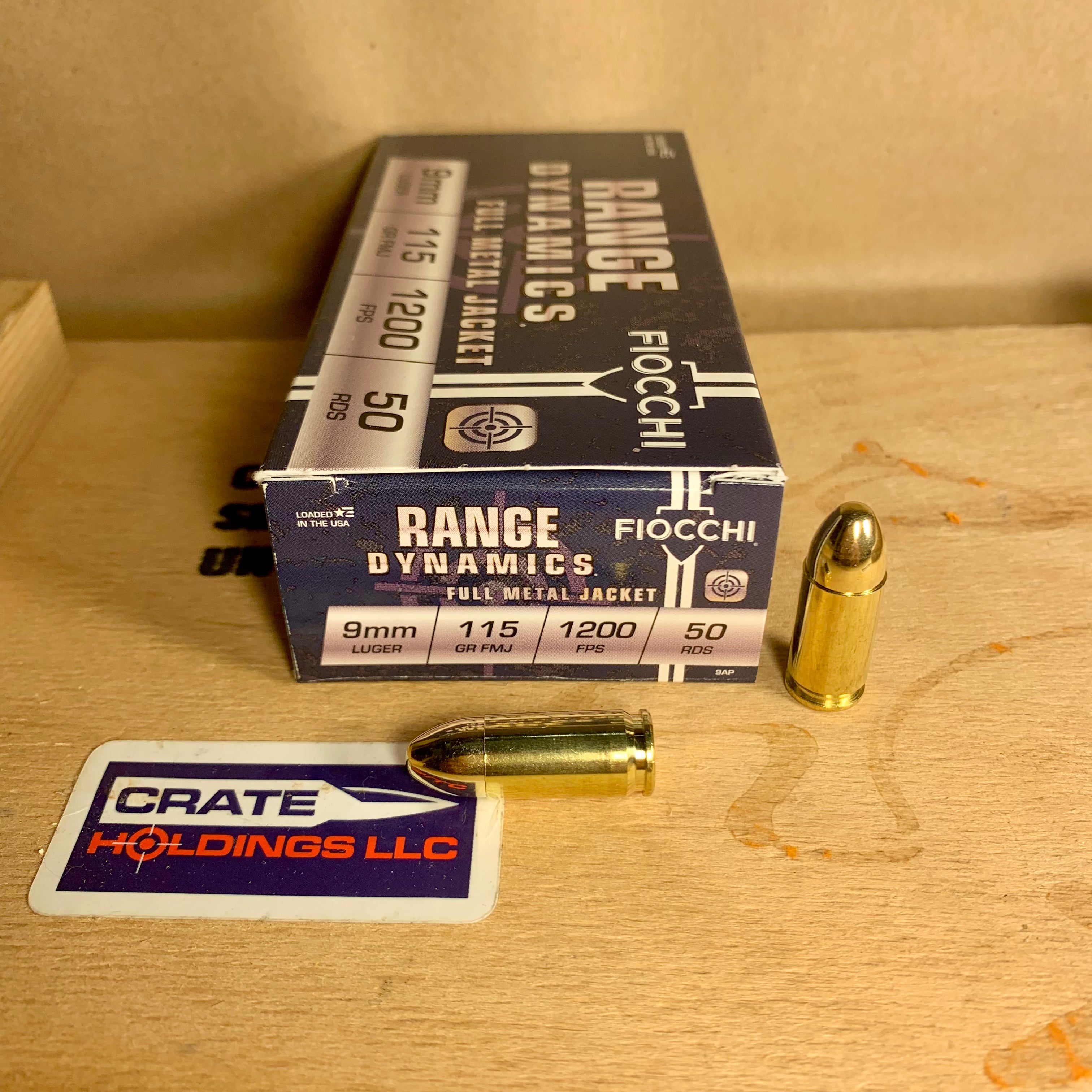 50 Round Box Fiocchi Range Dynamics 9mm Luger Ammo 115gr FMJ - 9AP ...