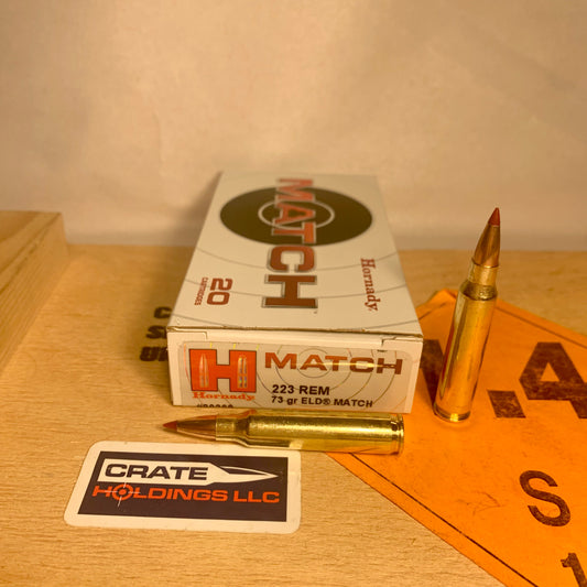 20 Round Box Hornady .223 Rem. Ammo 73gr ELD Match - 80269