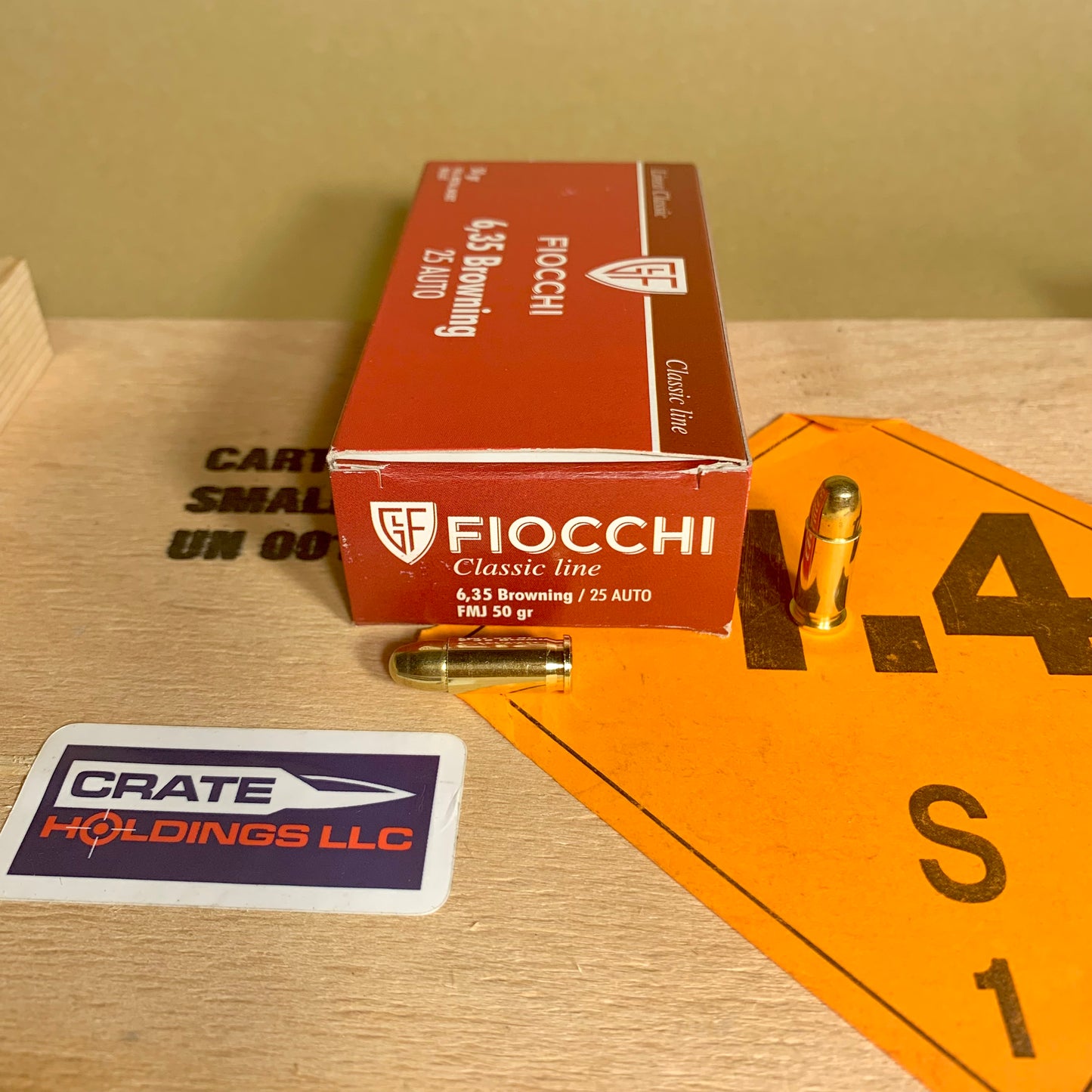 50 Rounds Fiocchi .25 ACP / 6.35 Browning Ammo 50gr FMJ - F25AP