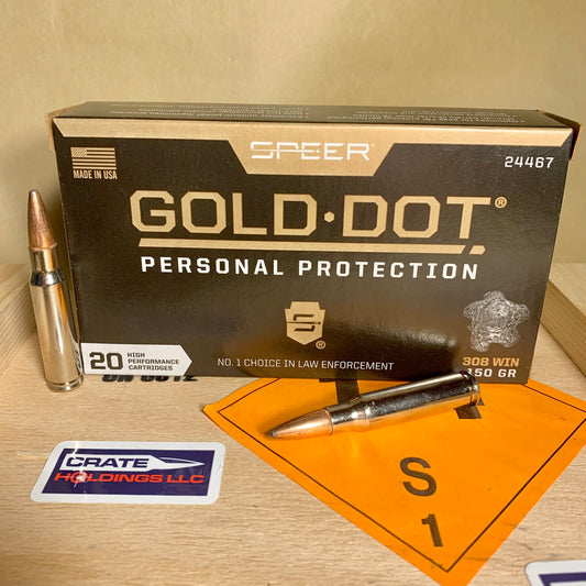 20 Round Box Speer Gold Dot .308 Win. Ammo 150gr GDSP - 24467