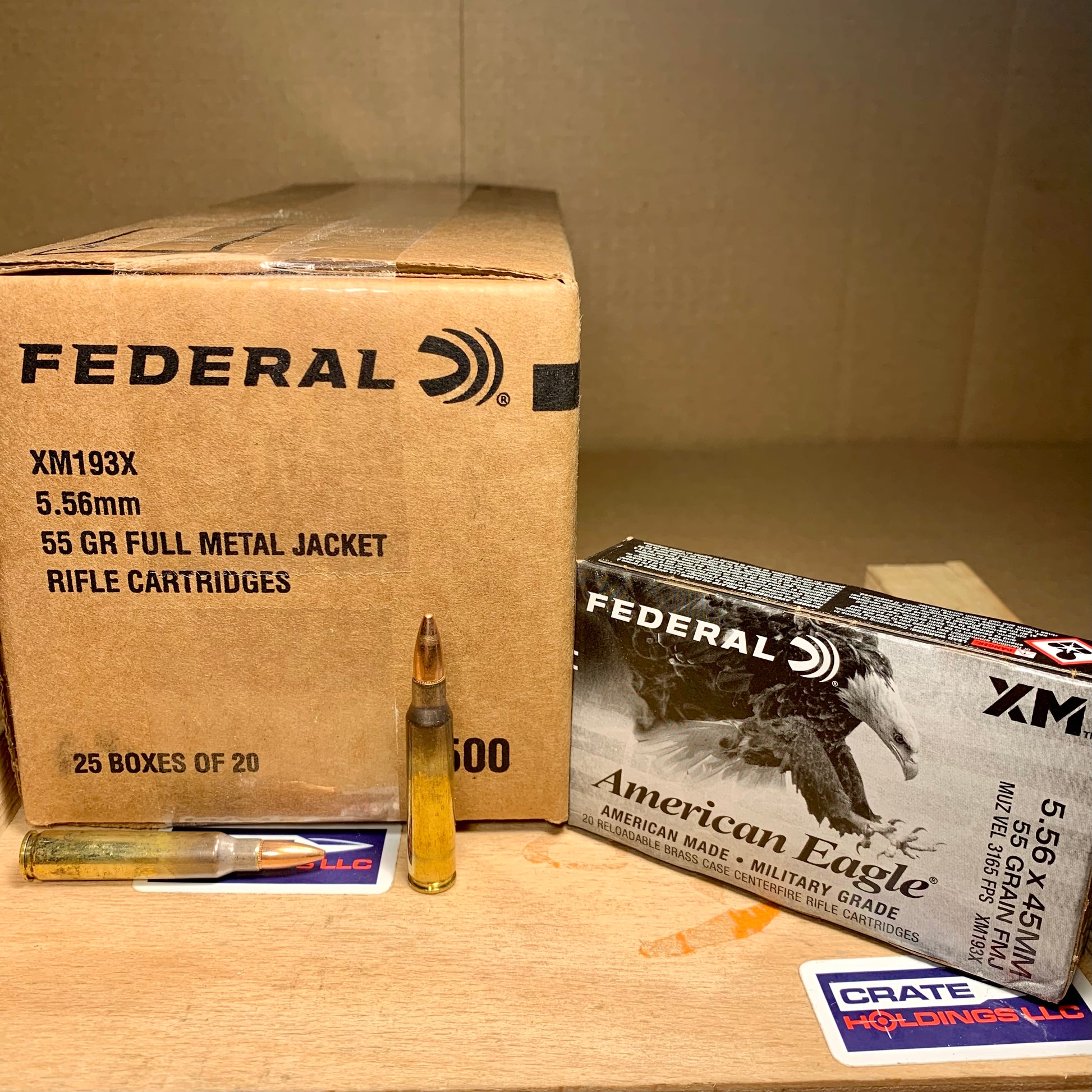 500 Round Case of Federal M193 5.56 NATO Ammo 55gr FMJ - XM193X