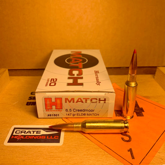 20 Round Box Hornady 6.5 Creedmoor Ammo 147gr ELD Match - 81501