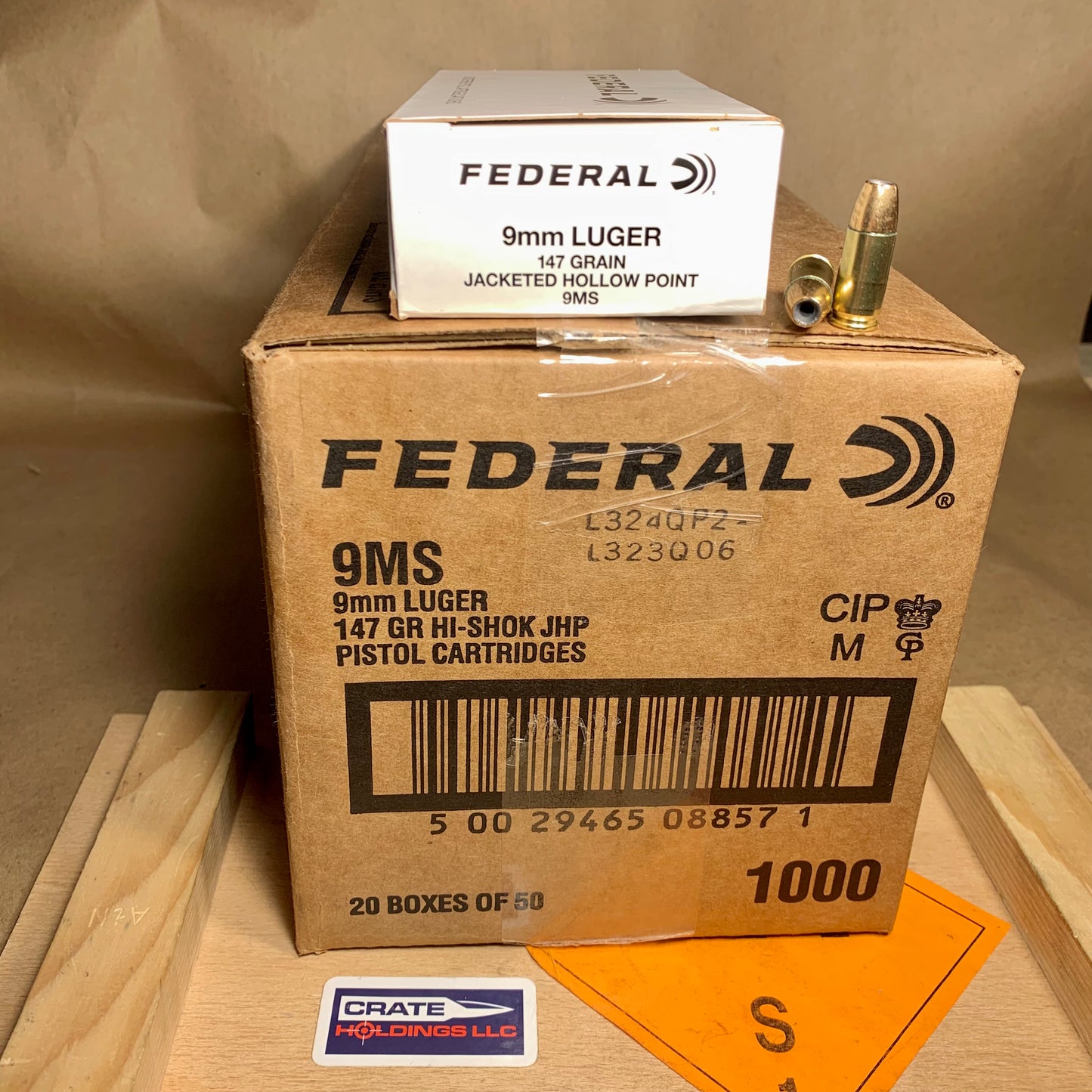 1000 Round Case Federal Hi Shok 9mm Luger Ammo 147gr JHP - 9MS
