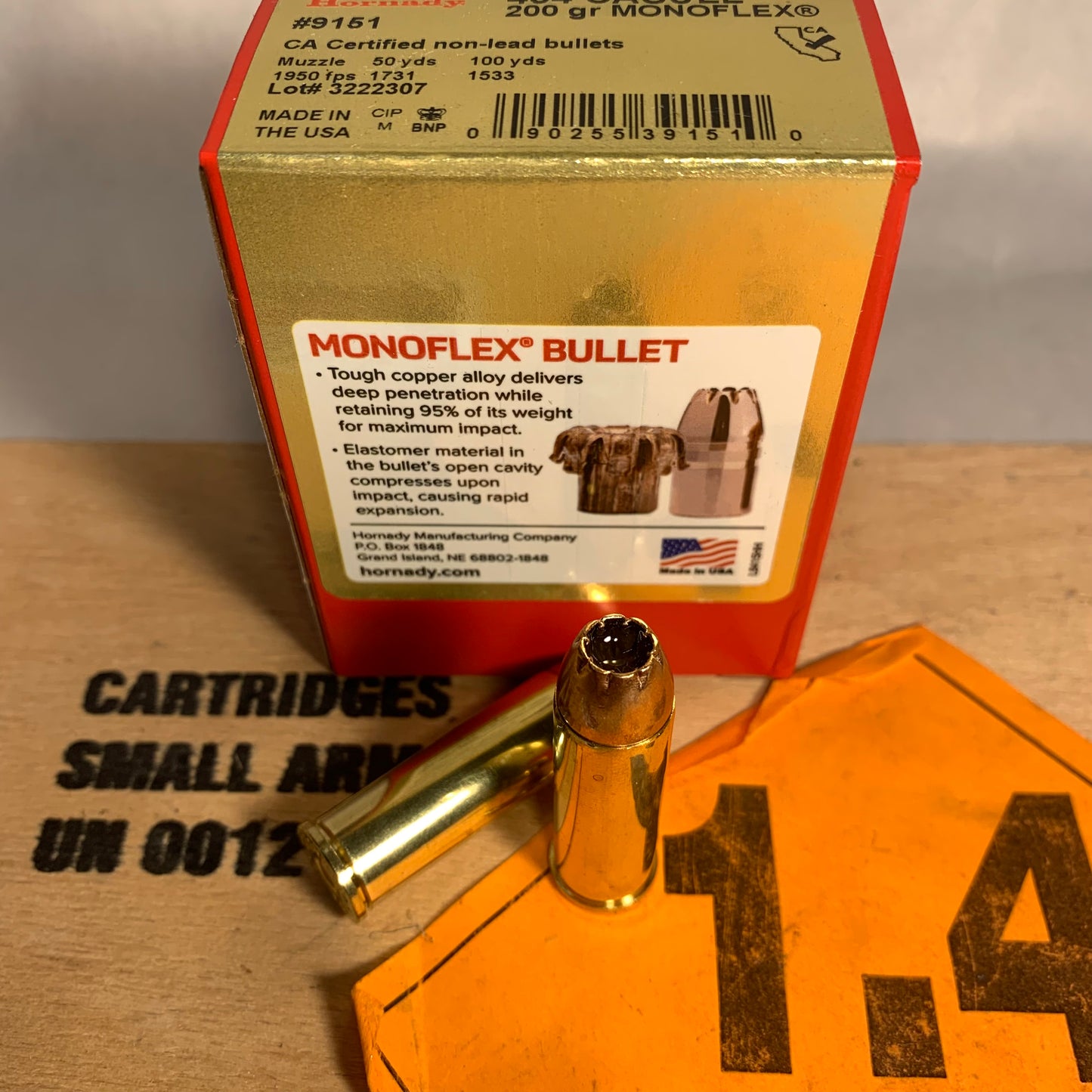 20 Round Box Hornady Handgun Hunter .454 Casull 200gr Monoflex - 9151