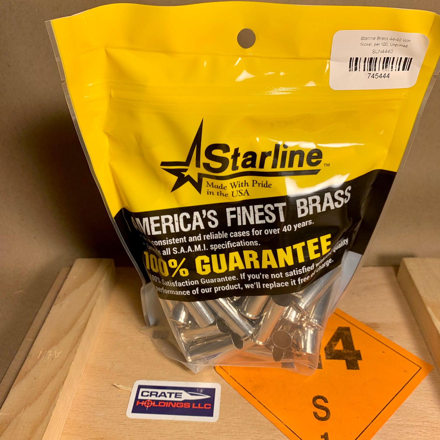 NEW 100 Count Bag Starline .44-40 Win. / WCF Brass Nickel Plated UNPRIMED - SUN4440